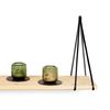 Brute Strength - Leather Shelf Brackets - Split Lines - Black - 2 Pieces - Floating Shelf Set - Wall Brackets - Shelf Straps - Full Grain Leather