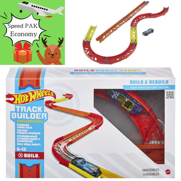 Hot Wheels Toy Car Track Set  Track Builder Premium Curve Pack Unlimited Playset