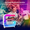 Table Lamp with Wireless Charger, Ambient Lighting with Bluetooth Speakers