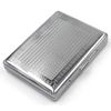 Retro Cigarette Case Victorian Style Metal Holder for Regular, King and 100's Size Credit Card Holder, Large with para Pattern (Lin-L100, Silver)
