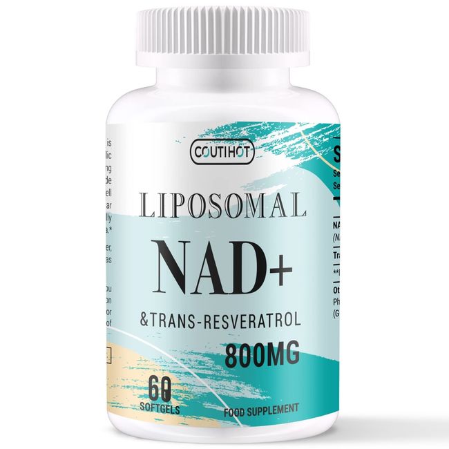 Liposomale NAD+ mit Trans-Resveratrol Supplement | Hochdosiert: 800 mg pro Portion 60 Tage | 60 Softgels | hohe Bioverfügbarkeit | für gesunden Energiestoffwechsel | Ohne Zusatzstoffe (Pack of 1)