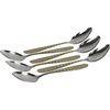 Large Stainless Steel Gold Coloured Handle Table Spoons 6pk