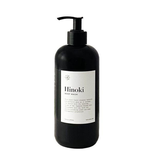 TE + TE Hinoki Body Wash with Organic Ingredients and Japanese Hinoki Essential Oil, Gentle to Skin and Environment. Soothing Aroma, Free from Paraben,Sulfate, Vegan