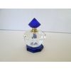 G.I.I K9 Crystal Perfume Bottle,Empty Refillable Clear Perfume Bottle with Blue Top and Base