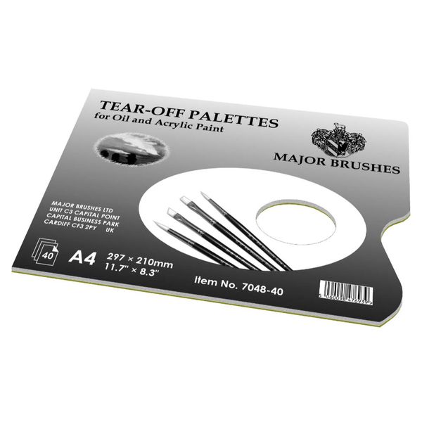 Tear Off Palette - 40 A4 Disposable Palette Sheets - for Oil and Acrylic Painting