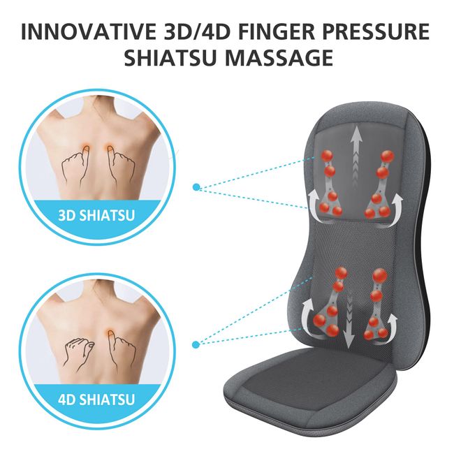 Comfier Shiatsu Shoulder & Neck Massager with Heat, 4D Deep Kneading Back  Massager Gifts for Men Women 