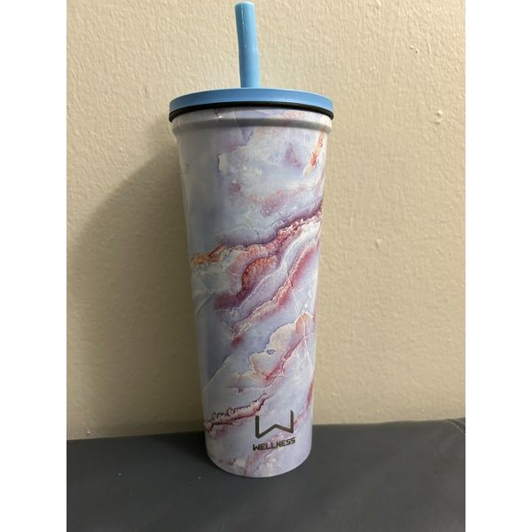 Wellness 24oz Stainless Steel Tumbler with lid/straw