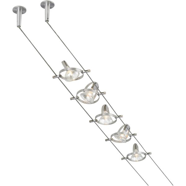 Tiella 800CBL5PN, Accent Electronic Low Volt Surface Track Lighting Kits, 100 Watts Halogen, Nickel