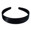 Aliceband - Plain wide (2.5cm) flat black satin headband alice band