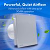 Devola 100mm Quiet Mixed Flow Extractor Fan, 4 inch Tile Fan, Quiet Extractor Fan, Timer Function, Made in Britain DVQTF100T