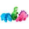 Giftable World 9" Plush Pet Toy 3 Piece Dinosaur with Squeaker Assortment