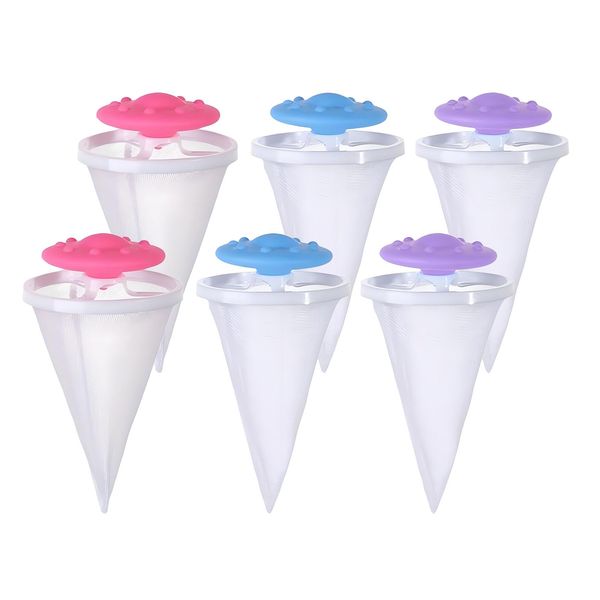 6 PCS Pet Hair Remover Washing Machine, Dog Hair Remover Washing Machine Floating Filter Mesh Laundry Catcher for Pet Dog Cat Catcher Floating Net