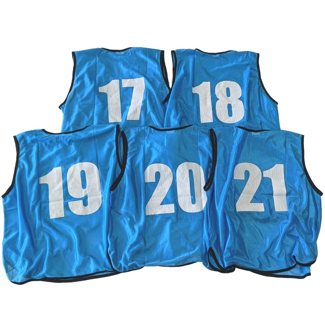 Fungoal Bibs Bibs 17-21 Set of 5 [Sky Blue] [Free Adult] [Futsal Soccer Basketball Events]