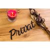 Door Sign, German Text “Privat“, Self-Adhesive, Black