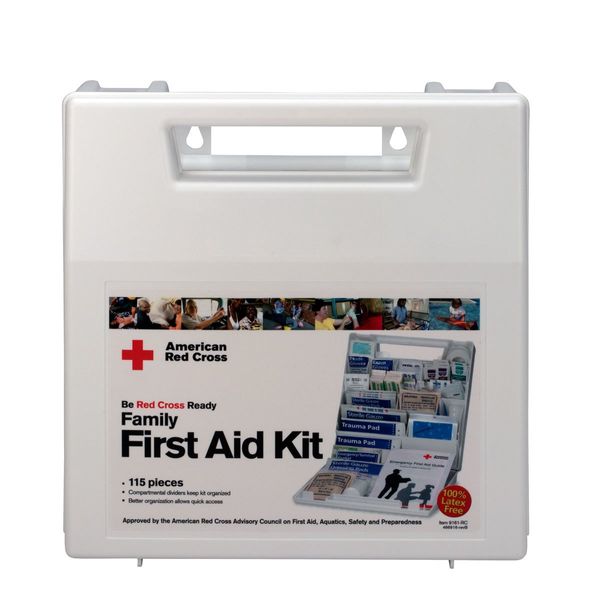 First Aid Only 9161-RC American Red Cross Deluxe Family First Emergency First Aid Kit for Home and Travel, 115 Pieces