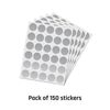 2.5 cm Scratch Off Stickers - Round Circle Silver, Pack of 150