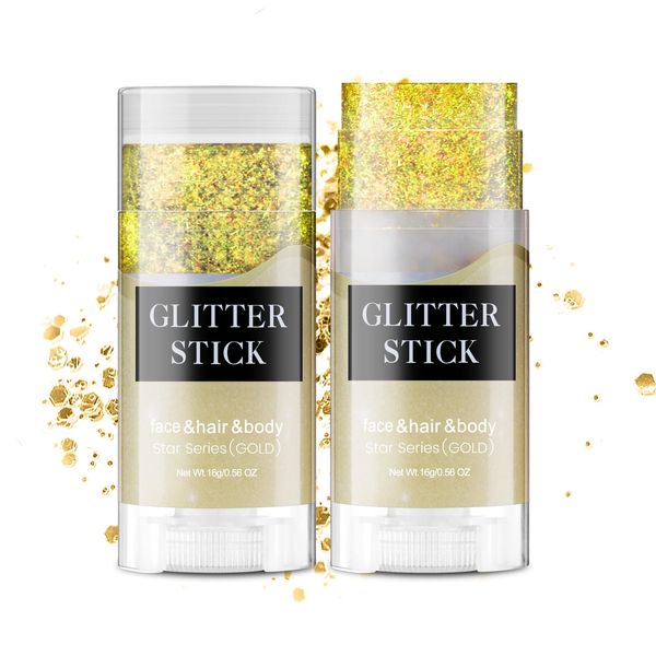 KYDA Body Glitter Stick, Face Hair Glitter, Body Glitter Cream, Mermaid Glitter Chunky Glitter Body Cream, Glitter Gel für Körper, Haare, Gesicht und Augen-#01