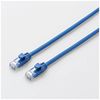 Elecom LD-GPAYC/BU03 CAT6A Compliant LAN Cable, 1.0 ft (0.3 m), Connector With Tab Protector, Soft, Blue