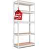 5 Tier Laminated White Boltless Metal Shelving Unit Adjustable Garage Storage Ut