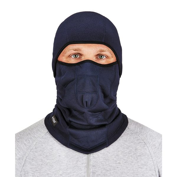 Ergodyne - 16851 N-Ferno 6823 Balaclava Ski Mask, Wind-Resistant Face Mask, Hinged Design to Wear as Neck Gaiter, Navy