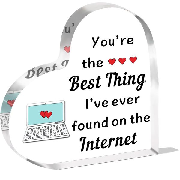 JMIMO Funny Gifts for Boyfriends Girlfriend Valentines Anniversary Birthday Gifts for Him Her I Love Gift Romantic Keyring Gifts - You're The Best Thing I've Ever Found On The Internet