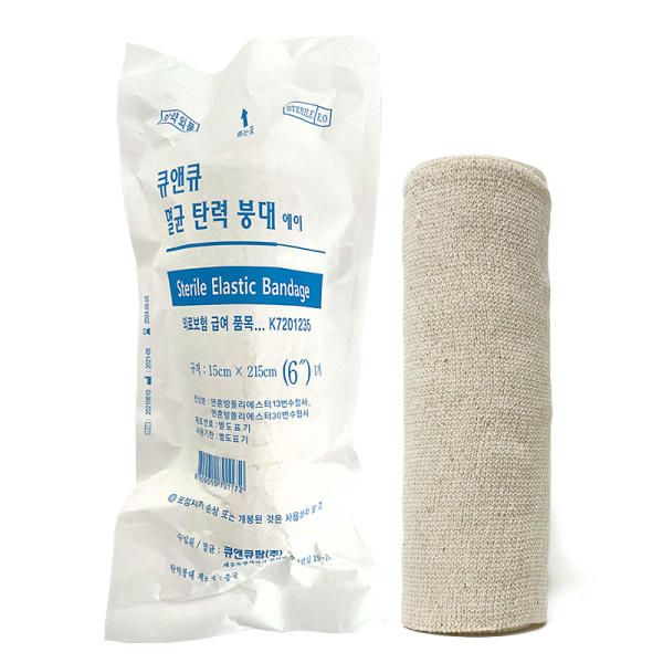 Q&amp;Q sterilized elastic bandage 6 inches 15cm x 215cm 1 roll compression