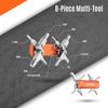 Stash Multi-Tool Kit - Compact Bike Tools Stored Inside Steerer Tube, Tapered Steerer Model (Orange)