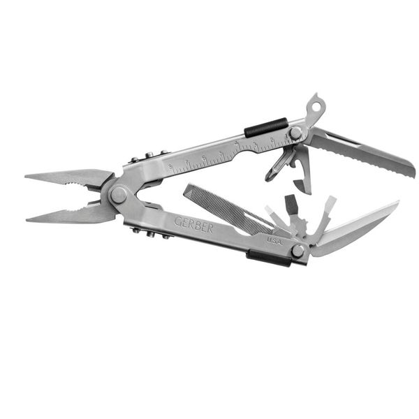 Gerber Gear MP600 14-in-1 Needle Nose Pliers Multi-tool - Multi-Plier, Pocket Knife, Screwdriver, Bottle Opener - EDC Gear and Equipment - Stainless Steel