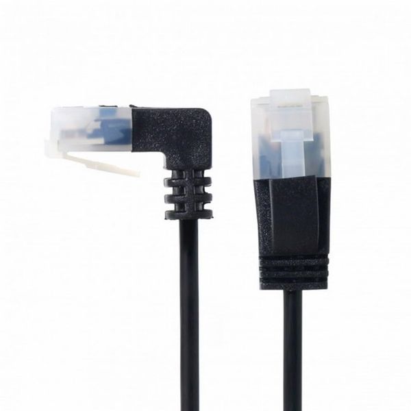 Cablecc Down Angled 8P8C STP Cat 5e LAN Ethernet Network Patch Cord 90 Degree to Straight Cable 50cm