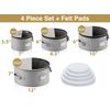 Set of 4 China Storage Cases for Dinnerware - Hard Shell and Stackable - Size...