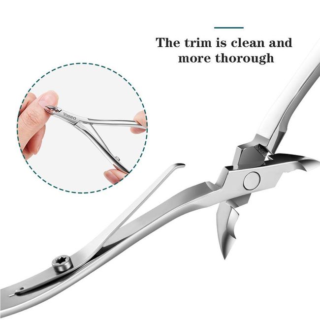 Thick Nail Clippers Wide Jaw Nail Cutter for Thick Toenails Fingernails,  Stainless Steel Heavy Duty Finger Toe Nail Clipper Trimmer for Men Seniors  Adults 