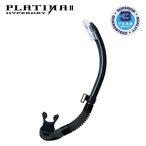 TUSA SP-170 Platina Hyperdry II Scuba Diving Snorkel, Black/Black