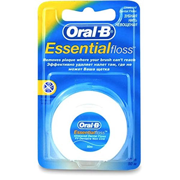 Oral B Essential Floss Unwaxed 50m x 6 Packets
