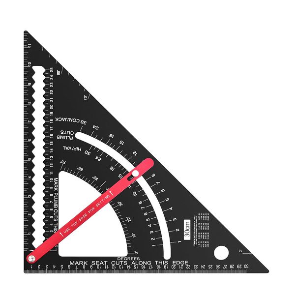 Gohelper 12 inch Carpenter Square Tool Rafter Framing Square Construction Metal Woodworking Measuring Quick Angle Machinist Precise Adjustable Carpentry Square Layout Tool Triangle Ruler