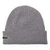Lacoste Unisex Knit Beanie Grey YRD One Size