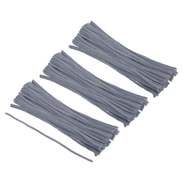 PATIKIL 30CM/12Inch Pipe Cleaners, 300 Pack Flexible Chenille Stems for DIY Art Creative Crafts Party Decorations Handicrafts Handwork, Grey