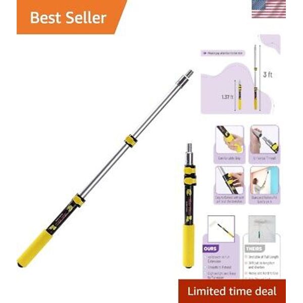 Professional Telescoping Extension Pole 1.4-3 Ft - Lightweight & Rust-Resistant