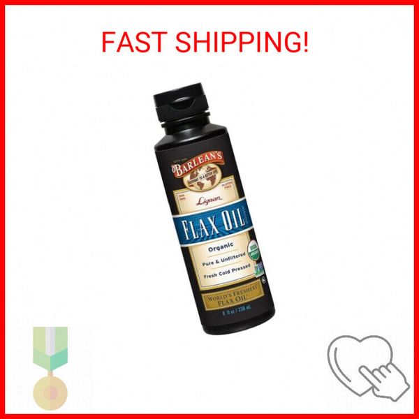 Barlean's Organic Lignan Flaxseed Oil Liquid Supplement from Cold Pressed Flax S