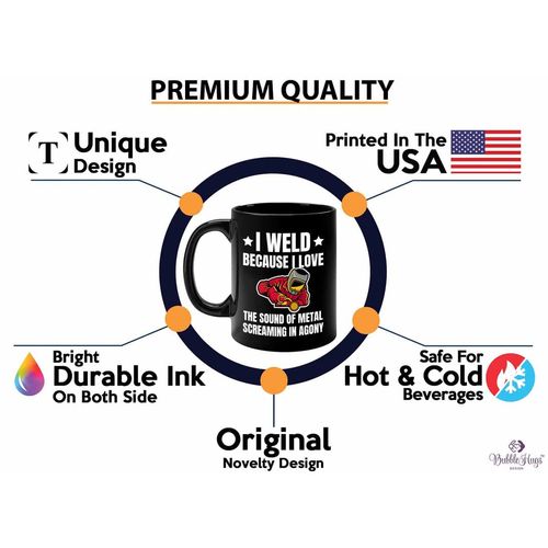 Flairy Land Welder Coffee Mug 11oz Black - The Sound Of Metal - Welding Gift For Dad Granpa Mechanic Engineer Metalworker Steelworker Craftsman Ironworker Repairman