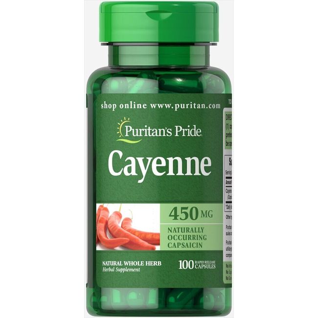 Puritan's Pride Cayenne (Capsicum) 450 mg - 100 Capsules