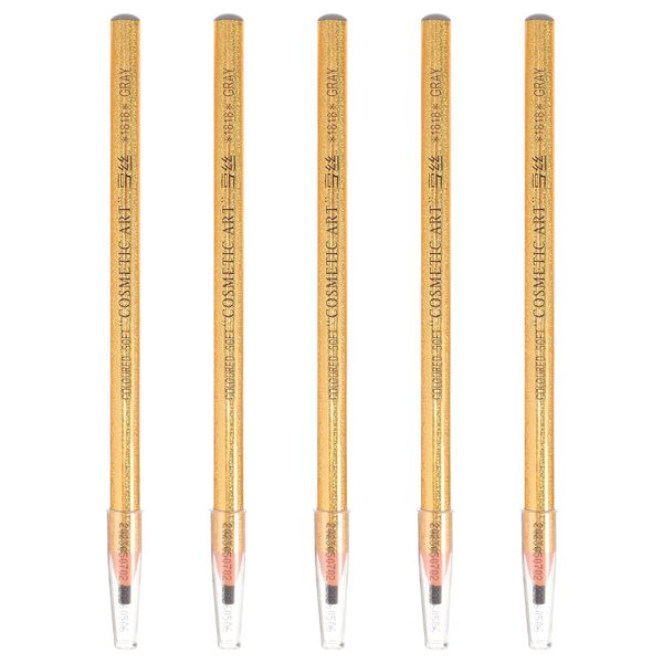 FRCOLOR Pack of 5 Waterproof Eyebrow Pencils, Grey Eyeliner Pencils, Wooden Eyebrow Pencils, Grey Eyebrow Makeup Pens, Removable Woods, Girls Gel Pen, Miss