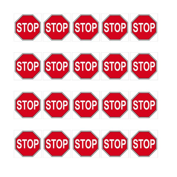 20 stickers 1 cm stop sign symbol model making mini sticker 4061963009475-