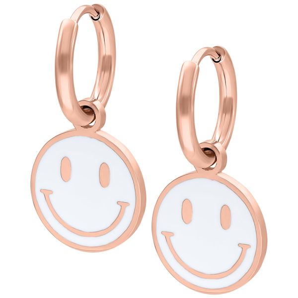 Wildcat Little White Smiley Hoops Roségold onesize
