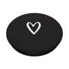 Weißes Herz Liebe Schwarz PopSockets mit austauschbarem PopGrip