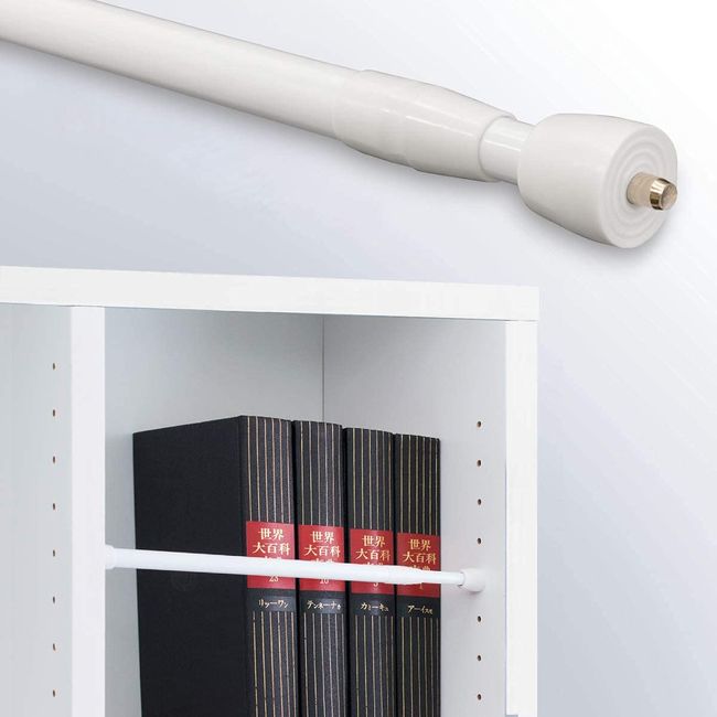 Tension Rod, Width 21.7 - 35.4 inches (55 - 90 cm), Earthquake Prevention, Fall Prevention, Disaster Prevention, Shelf Dowel, Tighten, Tension Rod, Telescopic, Tension Rod Co., Ltd. Yamago (White, 4)