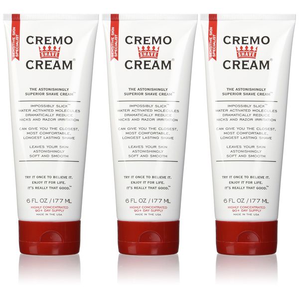 Cremo Original Shave Cream, Astonishingly Superior Shaving Cream for Men, 6 Fluid Ounce (3 Pack)