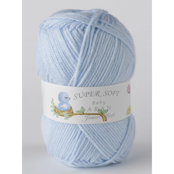 Baby Aran Knitting Wool 100g Ball James Brett Super Soft Acrylic Yarn Blue BA5