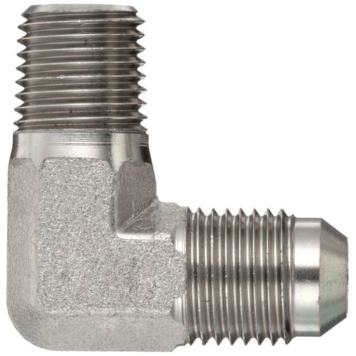 Eaton Aeroquip 2024-4-6S 90 Degree Male Elbow, JIC 37 Degree & NPT End Types, Carbon Steel, 1/4 NPT(m) x 3/8 JIC(m) End Size, 3/8" Tube OD, 1/4" Male Pipe Size