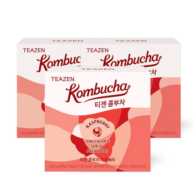 Teazen Kombucha Raspberry 30 sticks x 3 boxes