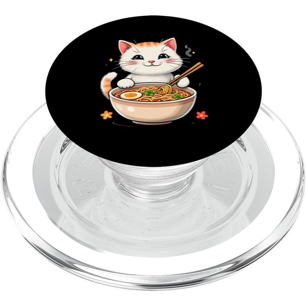 Cute Cat Cartoon Ramen PopSockets PopGrip for MagSafe